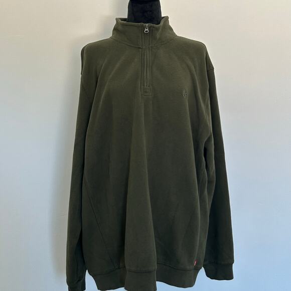 Izod Olive Green Quarter Zip Sweater/Sweatshirt, Size XL - Picture 1 of 9